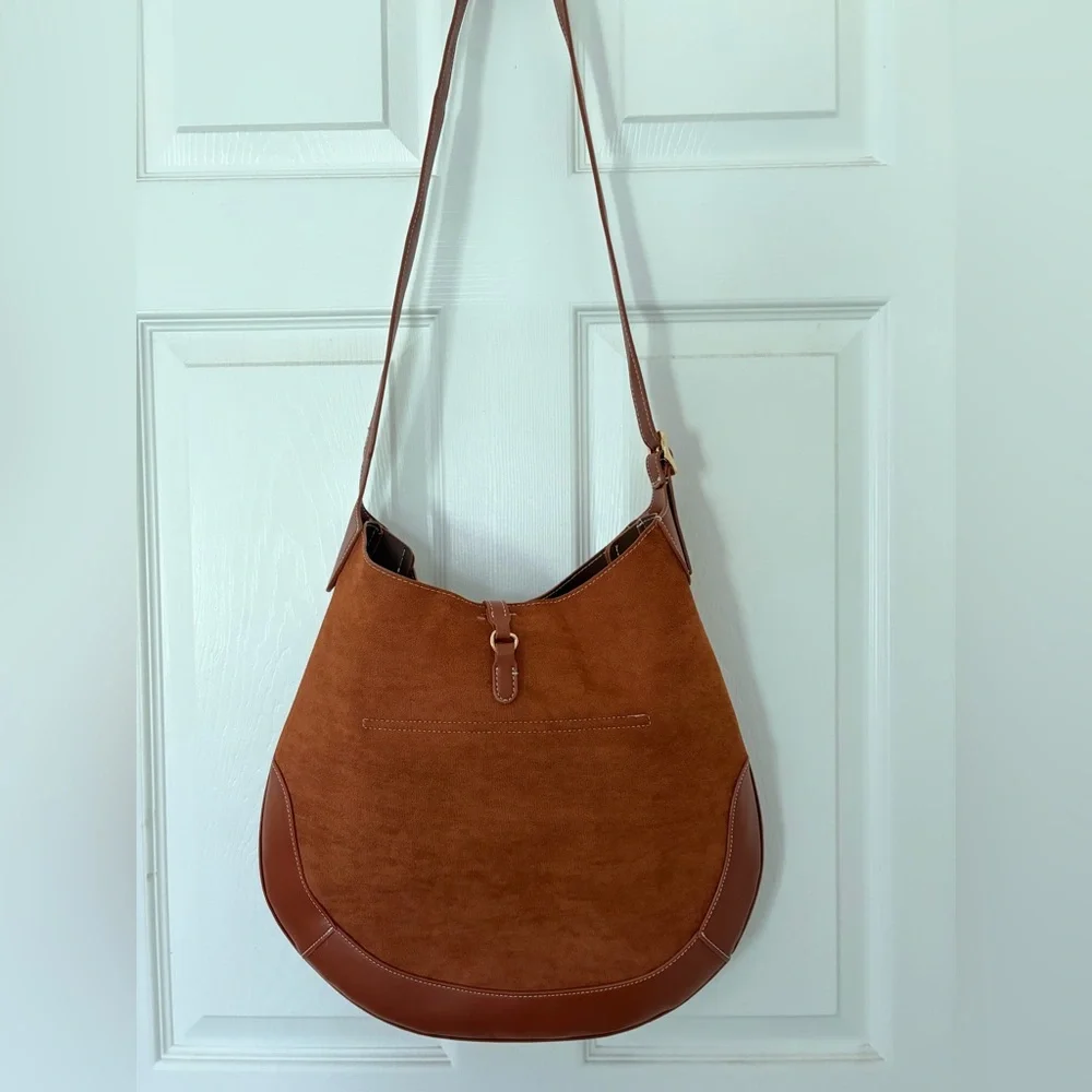 NWOT Brown Suede & Leather Bag